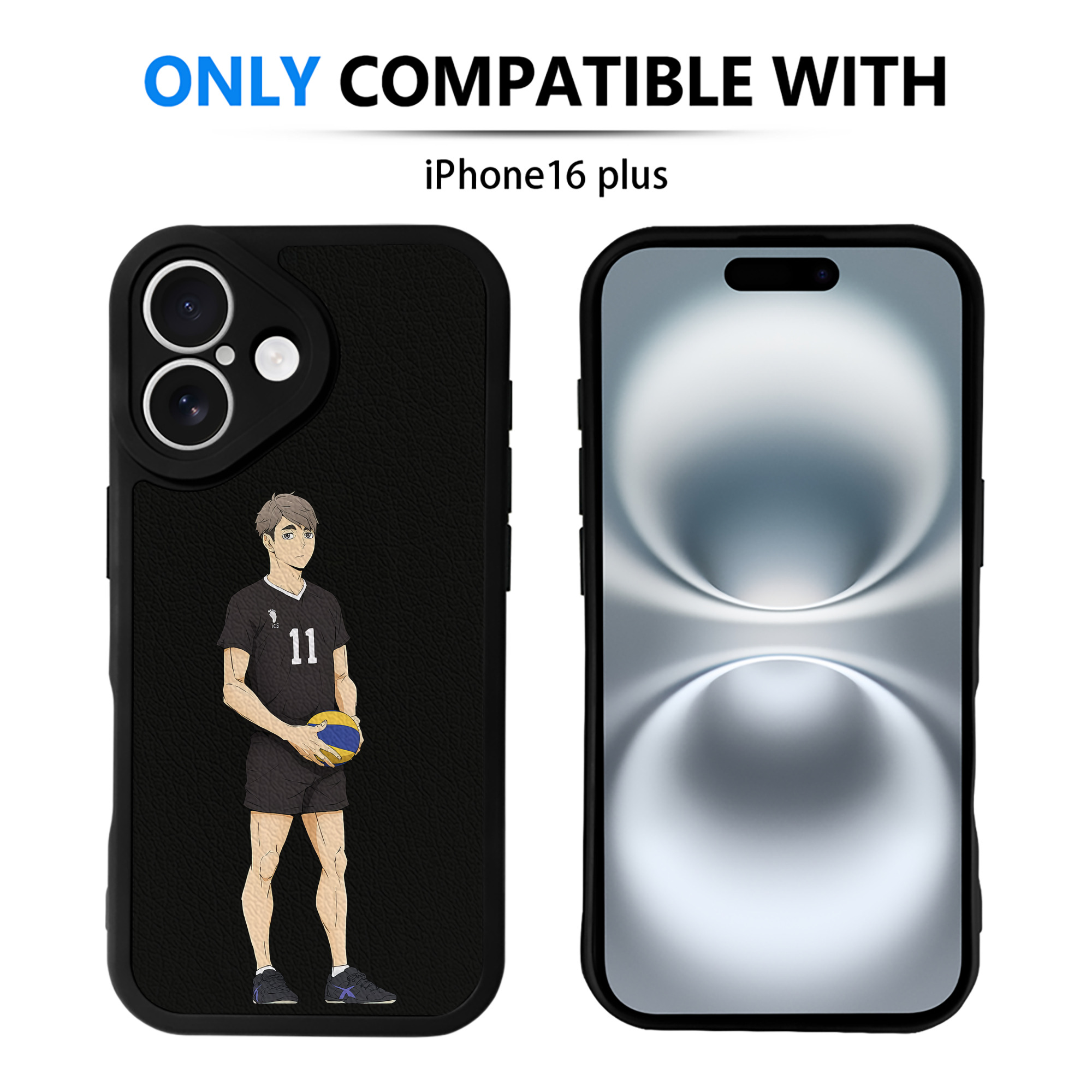 （画像用） ハイキュー!! Haikyu!! 【iPhone 16シリーズ対応】シリコンスマホケース（レザー調） 材質：シリコン